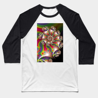 Multicolored Spiral Fractal Baseball T-Shirt